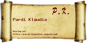 Pardi Klaudia névjegykártya