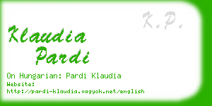 klaudia pardi business card